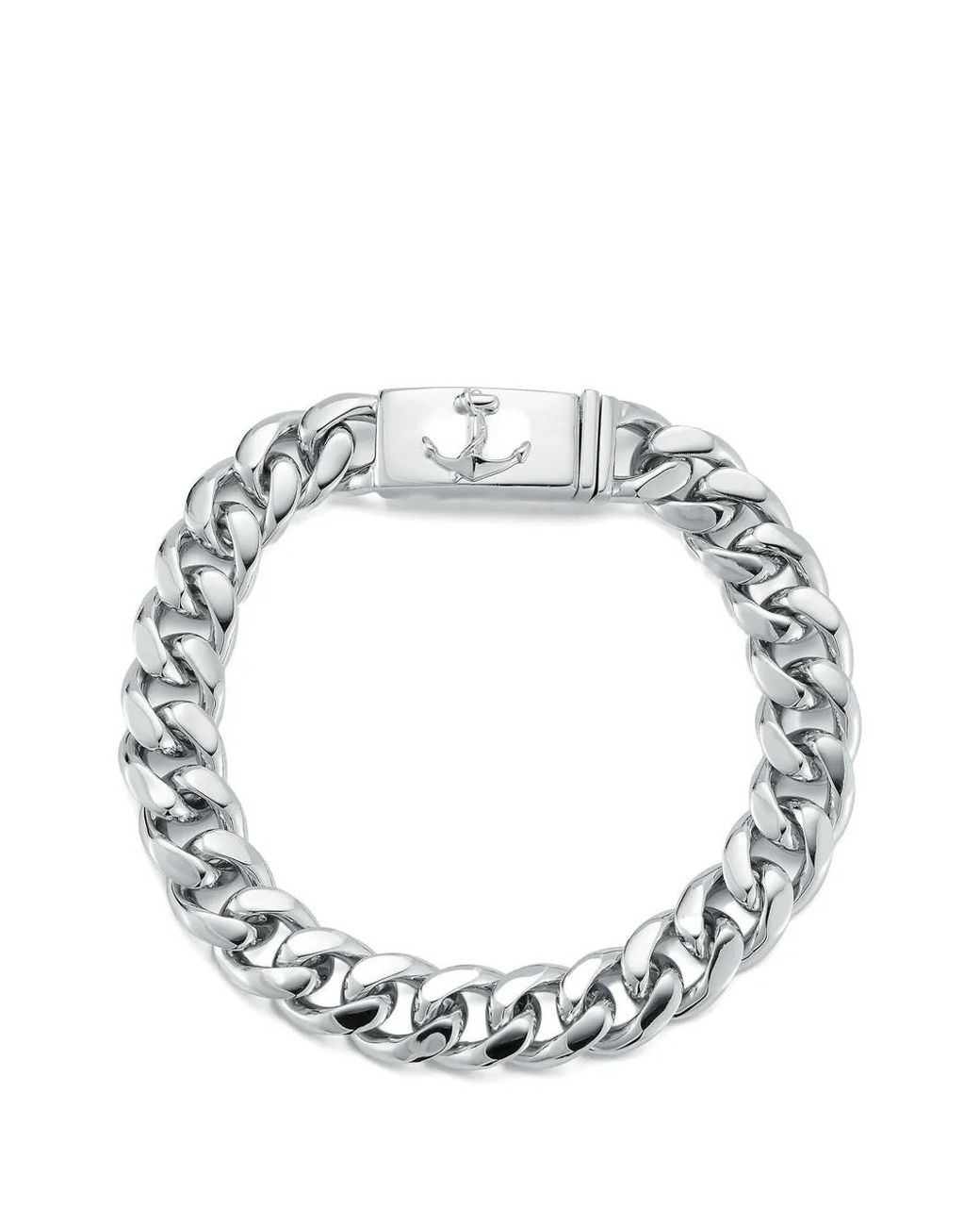 Mateo Metallic Anchor-Lock Cuban-Link Chain Bracelet for men