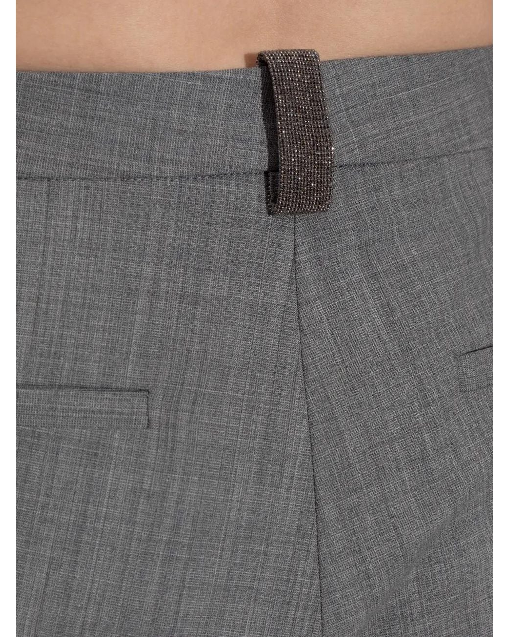 Fabiana Filippi Gray Wool Polyamide Elastane Pants