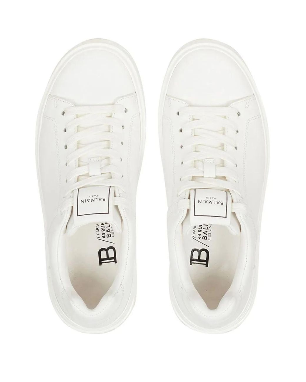 Balmain White Ledersneakers