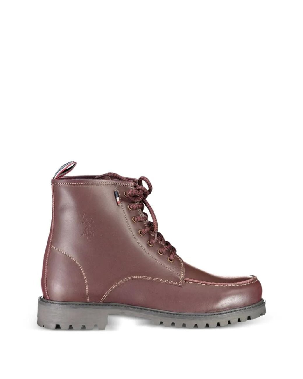 U.S. POLO ASSN. Purple Lace-Up Leather Boots for men