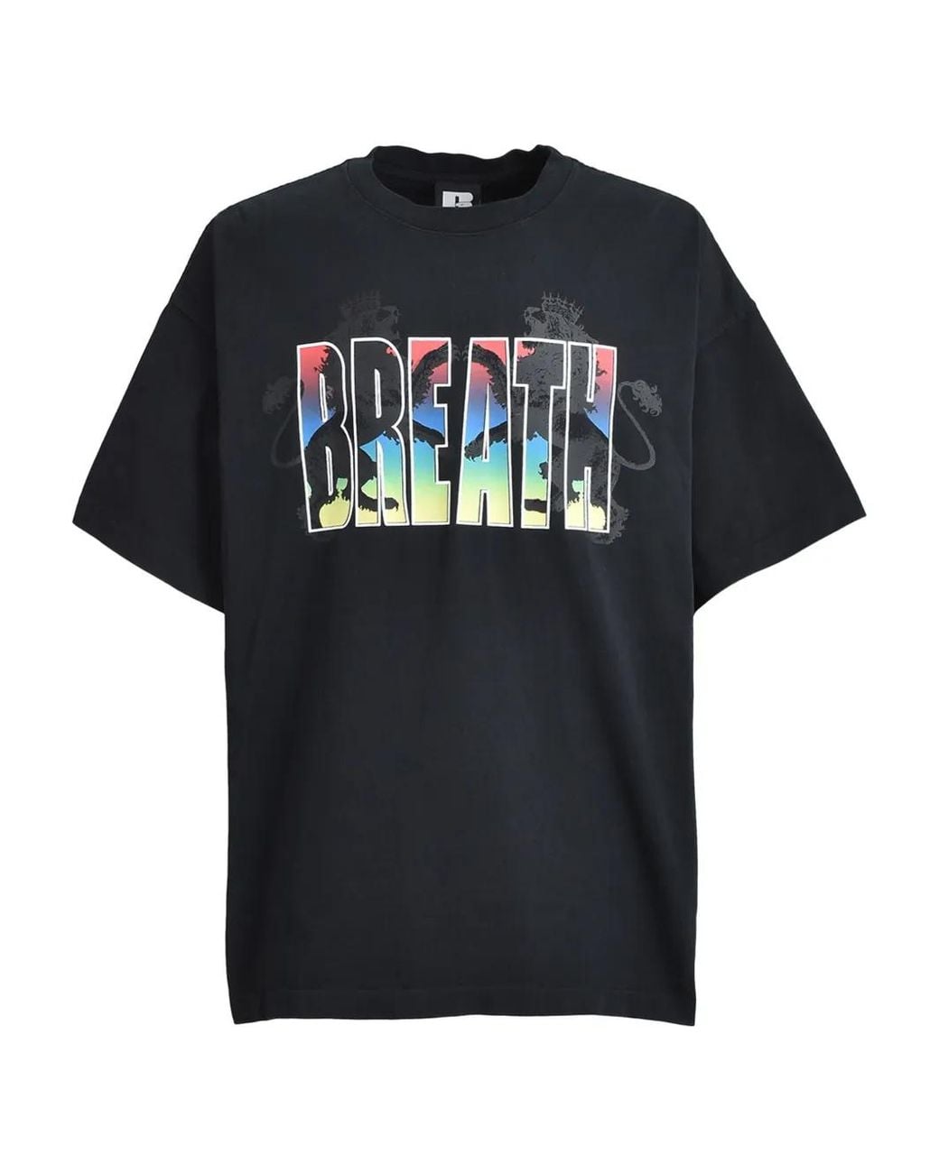 BREATH Black Iron Lion Graphic-Print T-Shirt for men