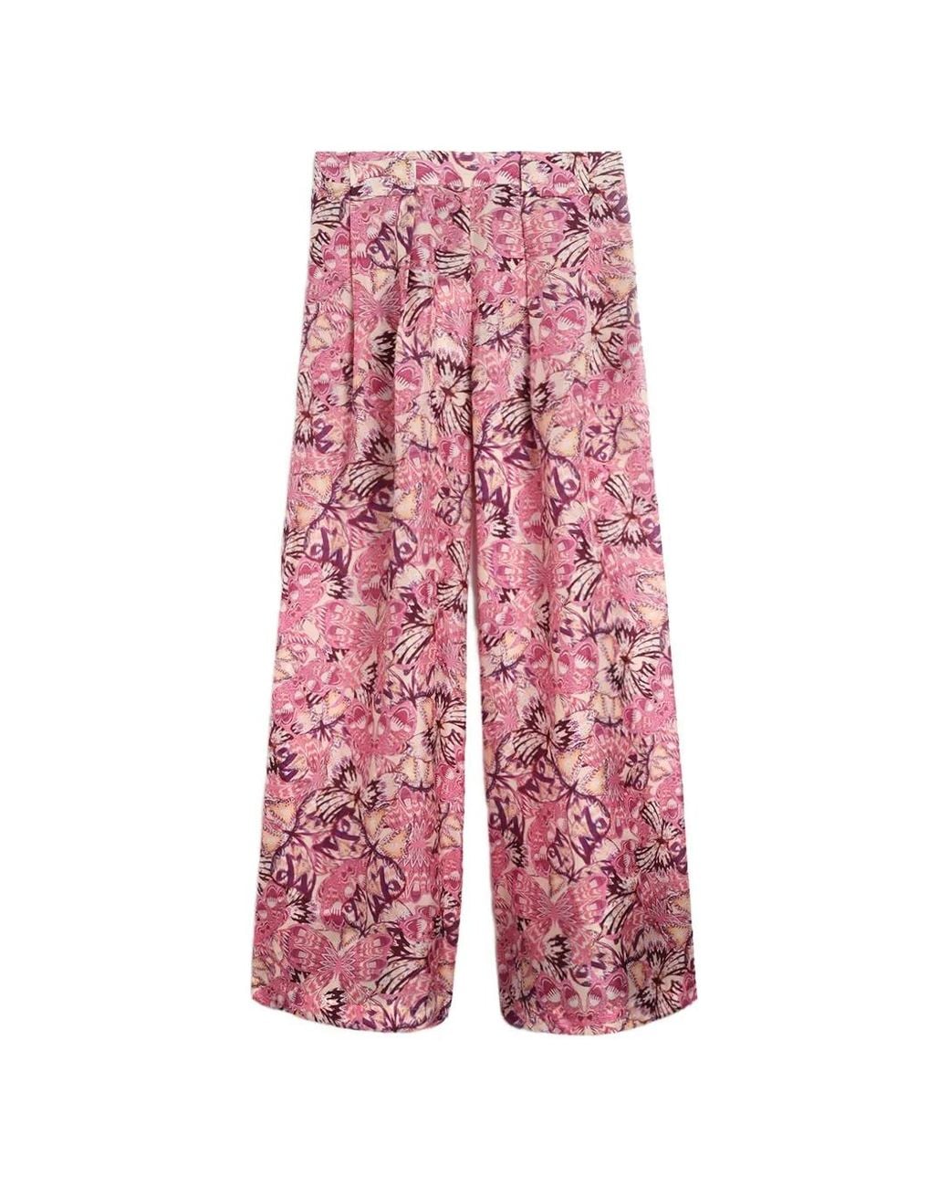 Momoní Pink Printed Pleated Palazzo Pants
