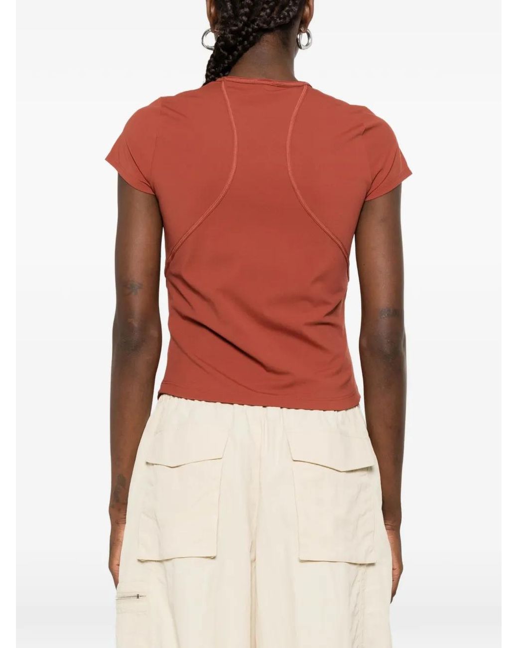 Adidas By Stella McCartney Red Logo-Print T-Shirt