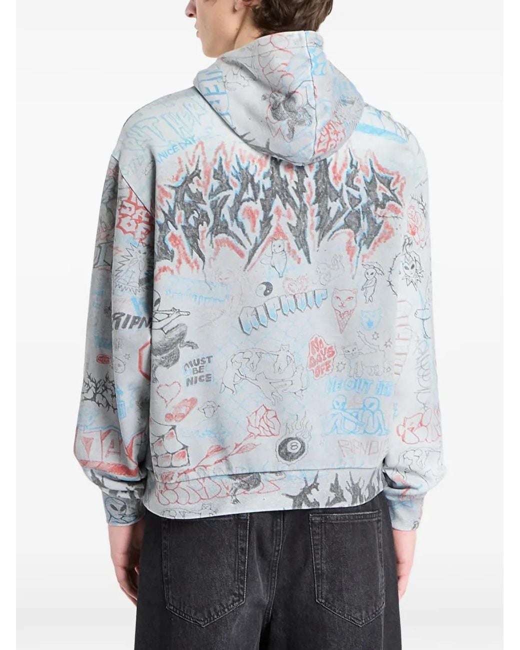 RIPNDIP Gray Marker Hoodie for men