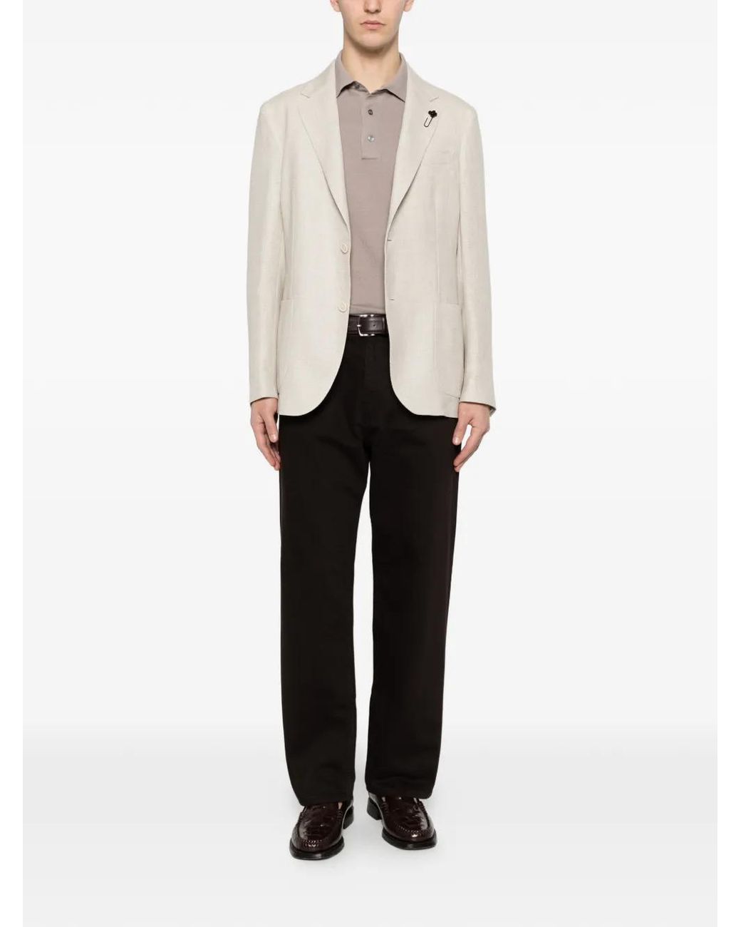 Lardini White Patch-Pocket Blazer for men