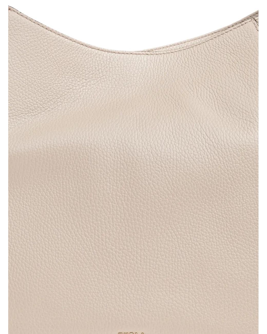 Furla Natural Lara Grained-Leather Shoulder Bag