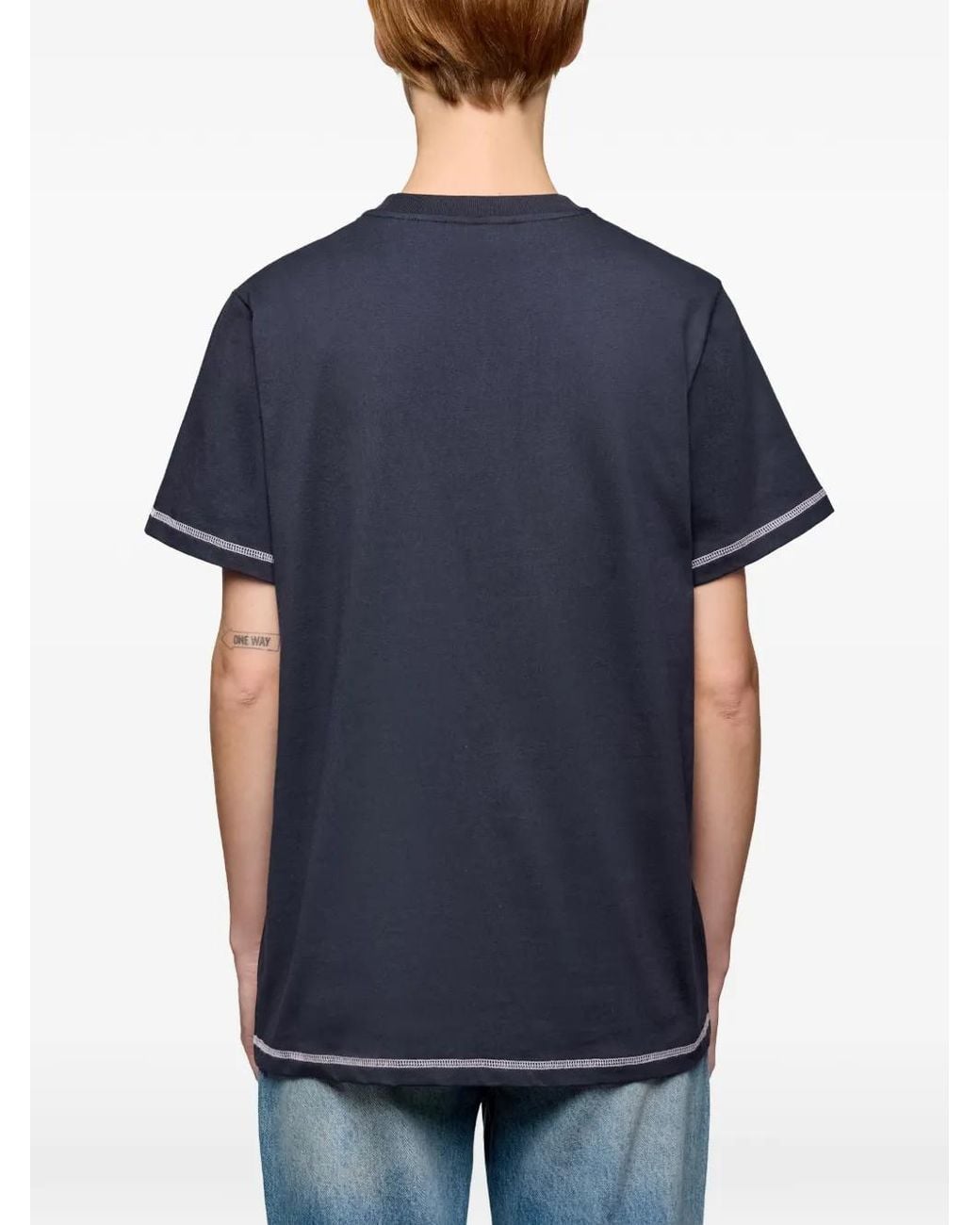 Ganni Blue Raspberry Cotton T-Shirt
