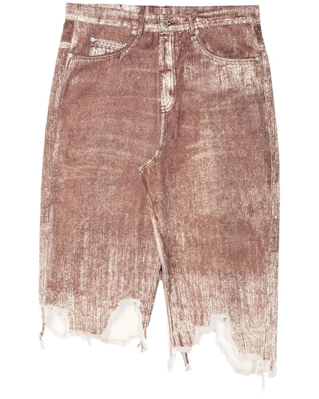 CAMPERLAB Pink Distressed Denim Skirt
