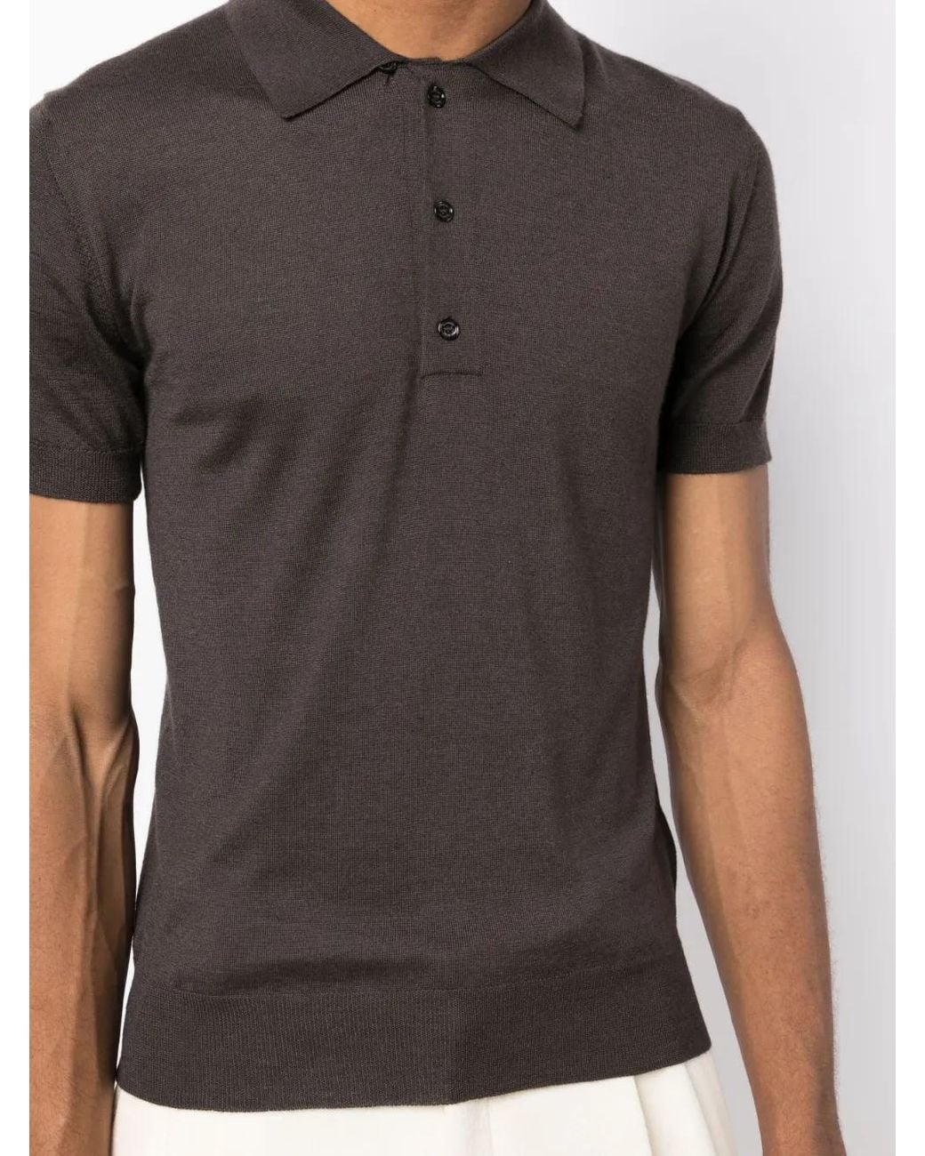 Valentino Garavani Black Knitted Short-Sleeve Polo Shirt for men