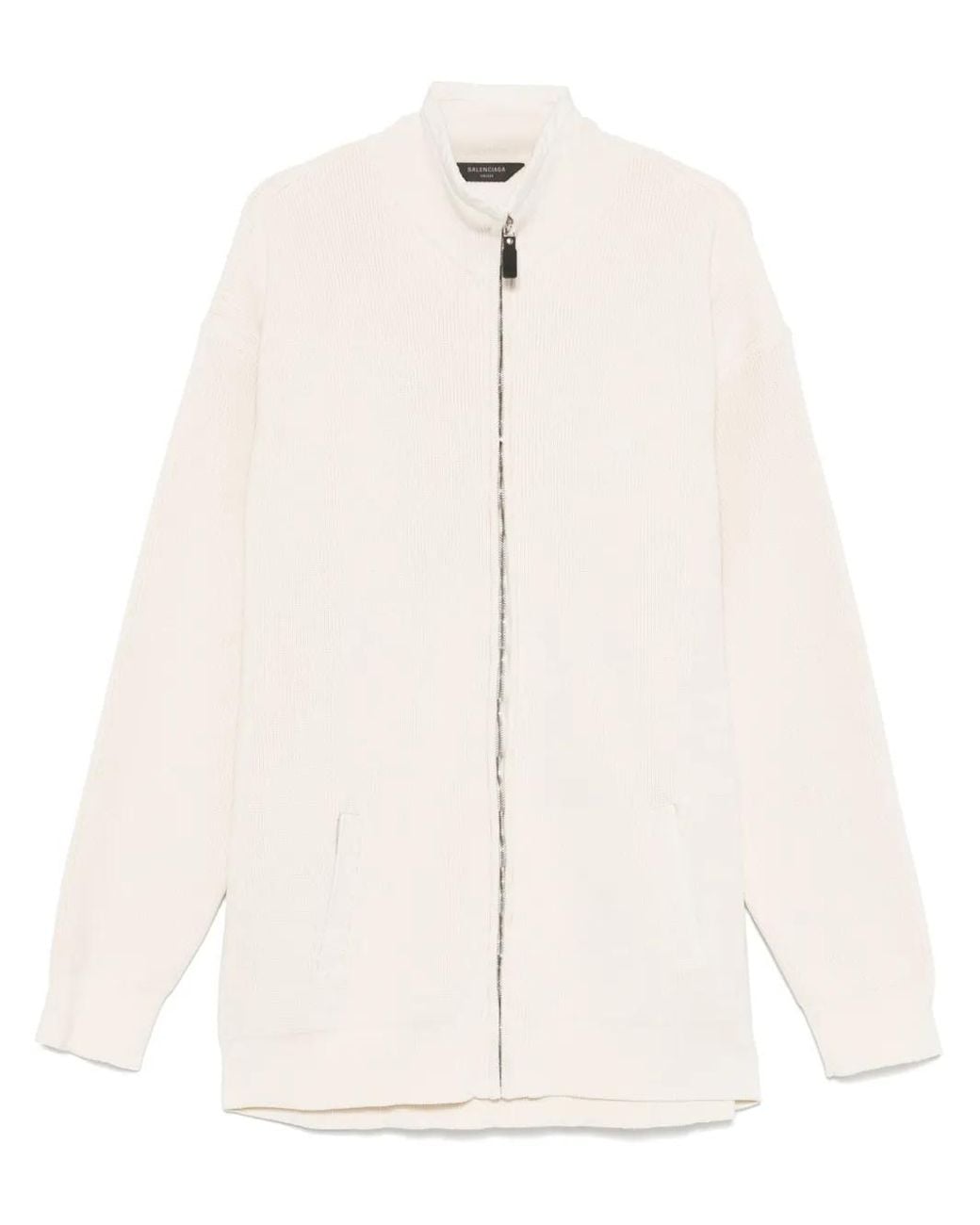 Balenciaga White Zip-Up Cardigan