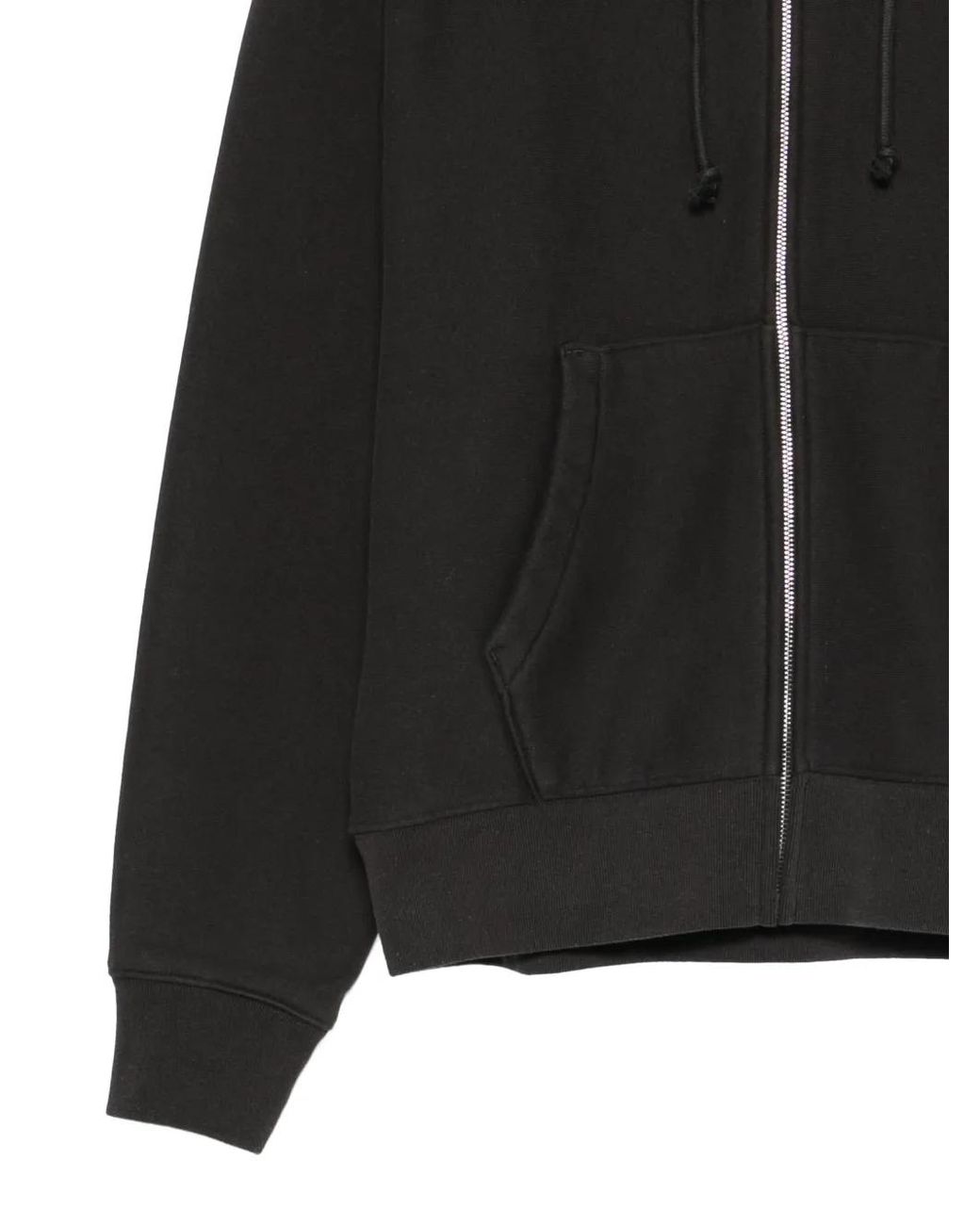 Stussy Black Drawstring Hood Zip Pockets for men