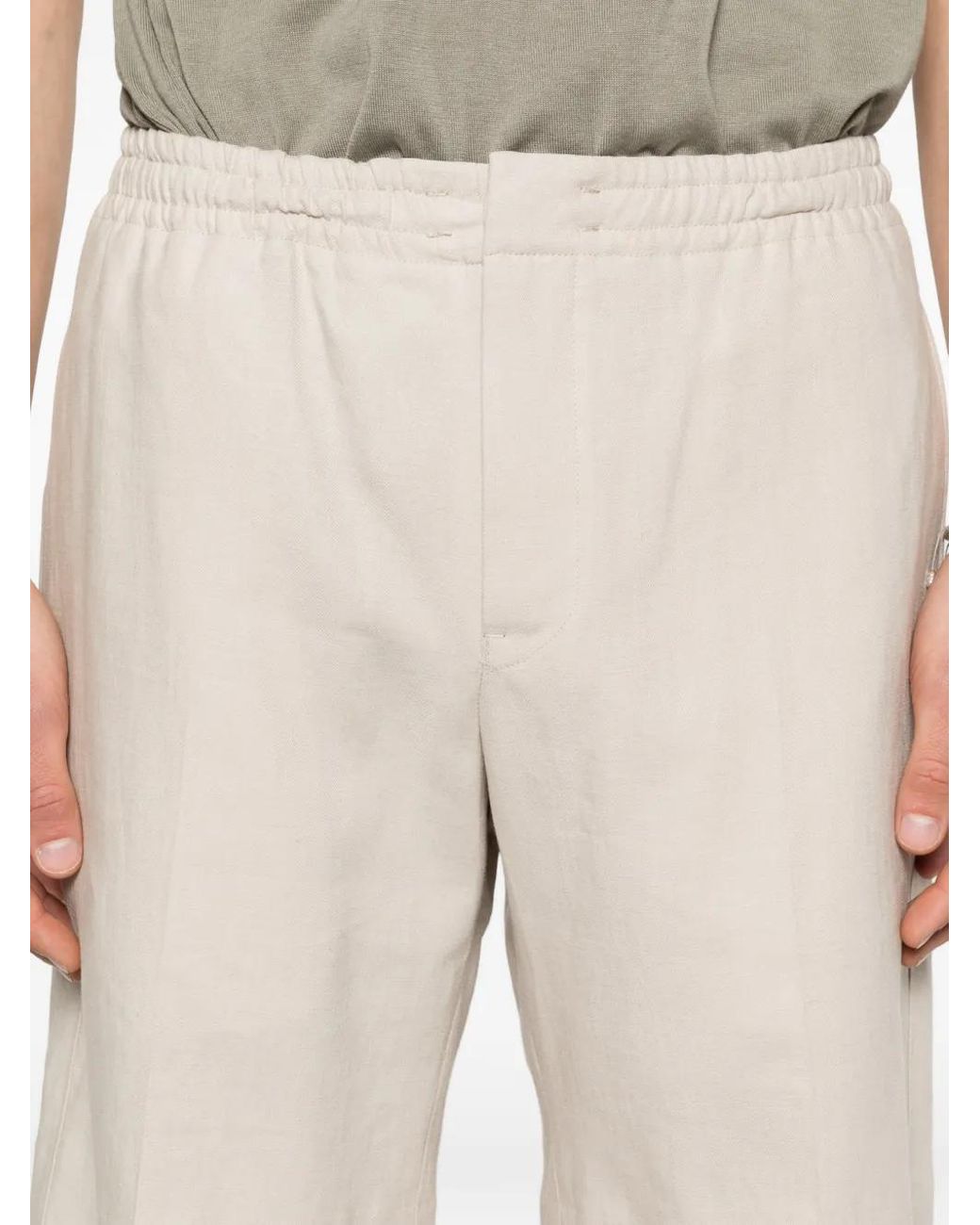 Zegna White Oasi Lino Shorts for men
