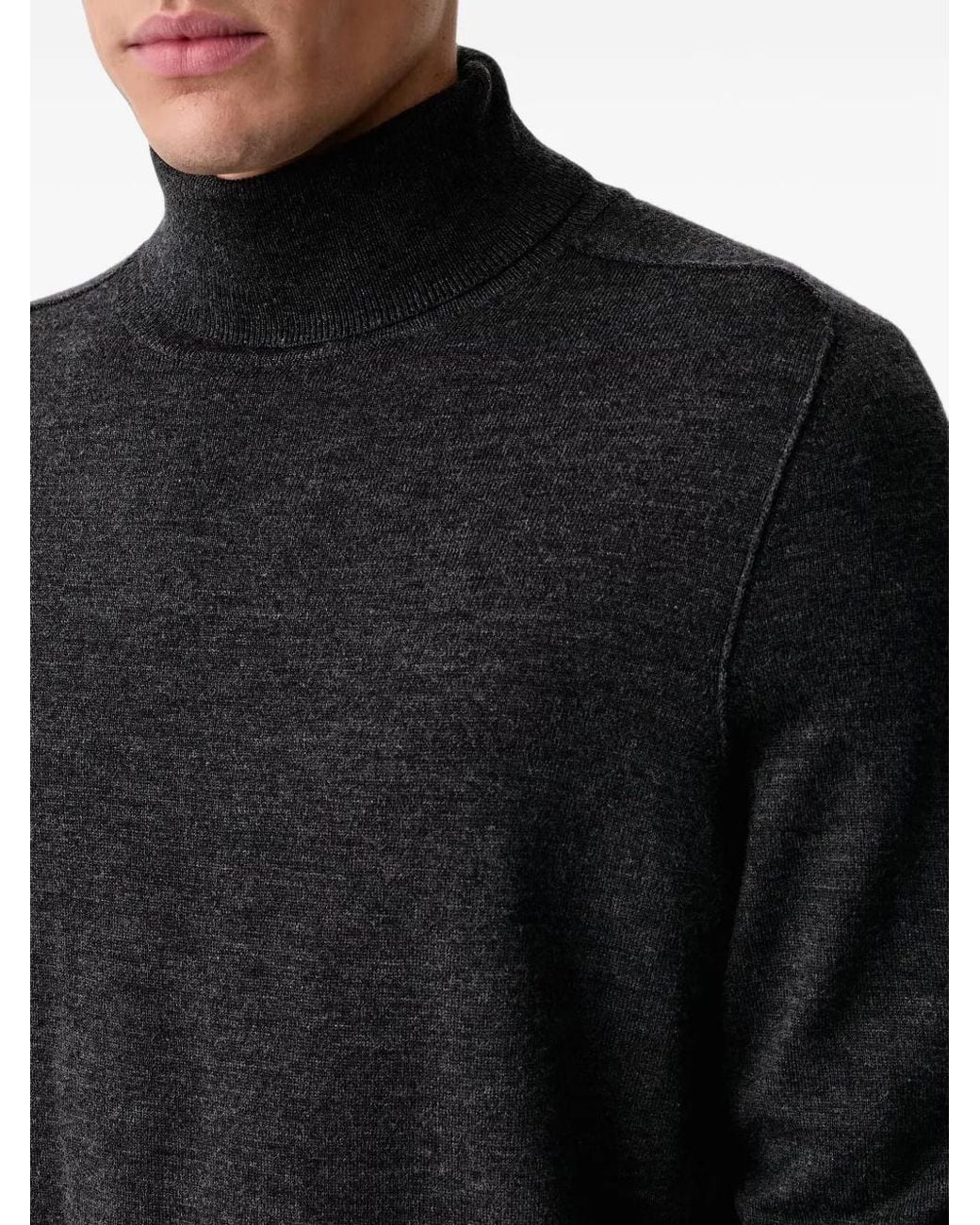 Marc O' Polo Black Roll-Neck Knitted Sweater for men