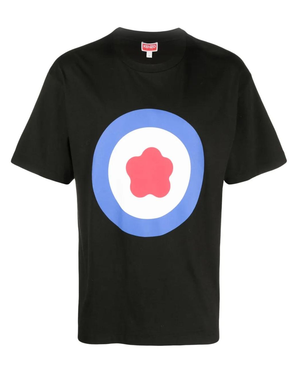 KENZO Black Oversized T-Shirt With Target Print for men