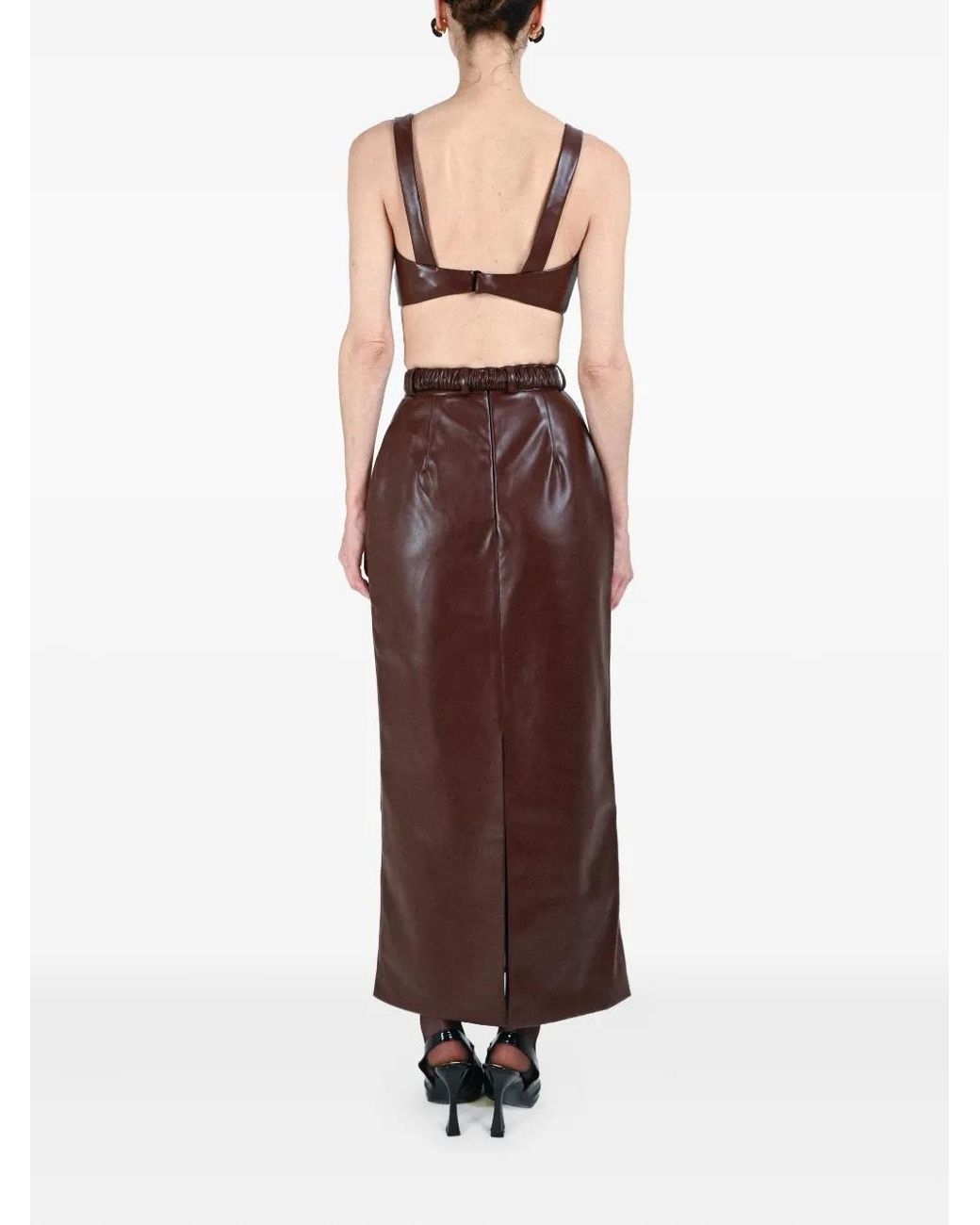 ROWEN ROSE Brown Belted Skirt