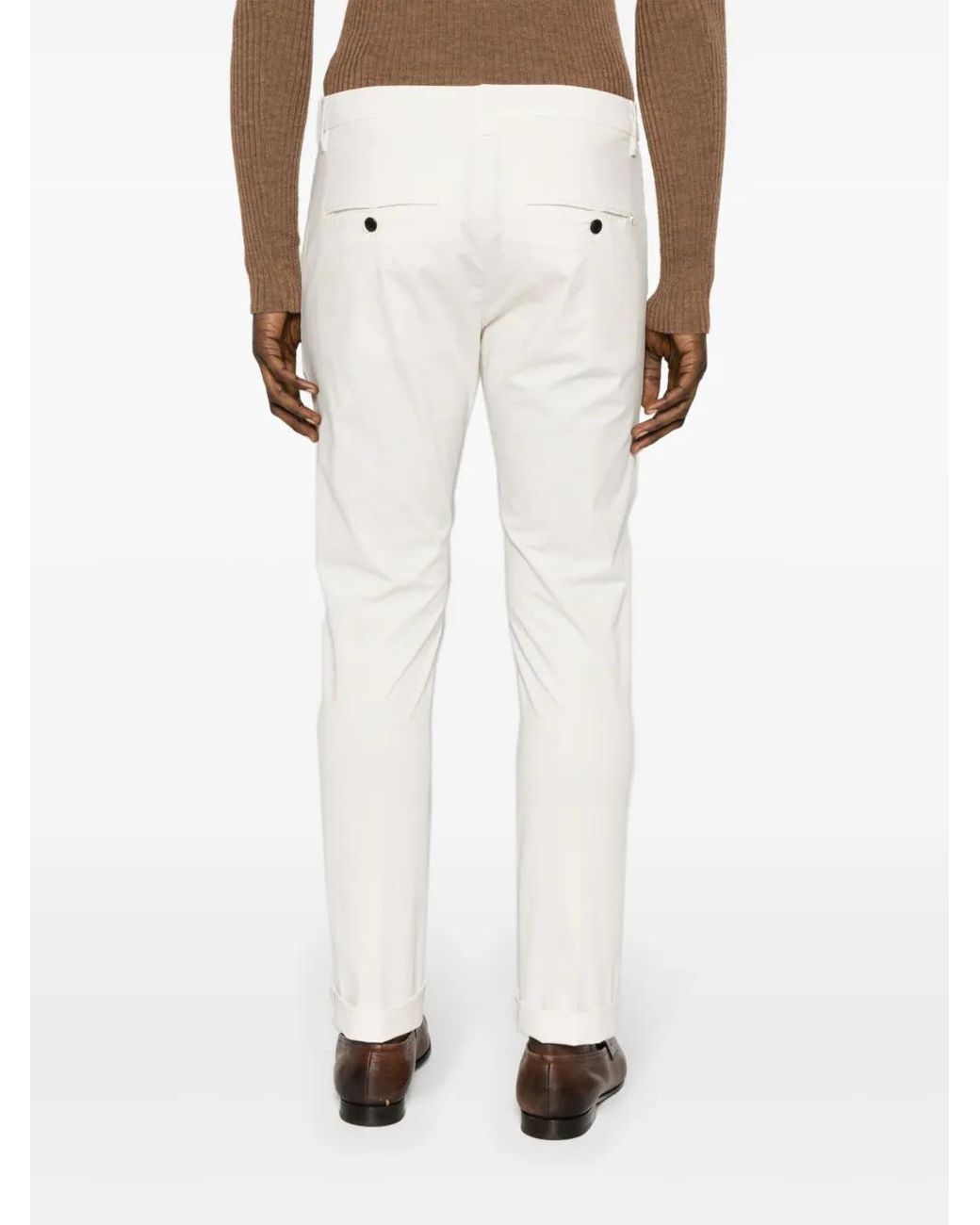 Dondup White Gaubert Slim-Fit Chinos for men