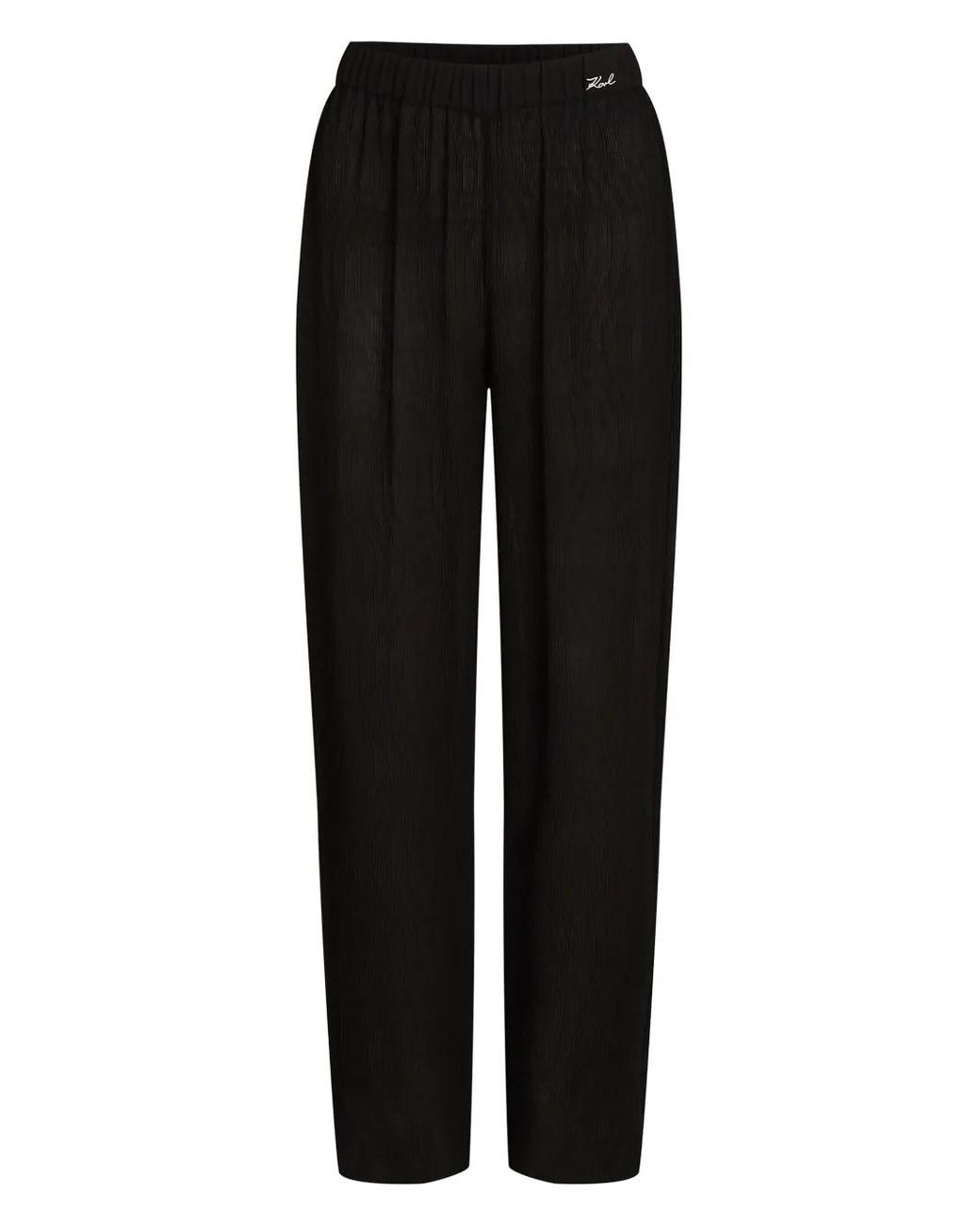 Karl Lagerfeld Black Plissé Beach Trousers