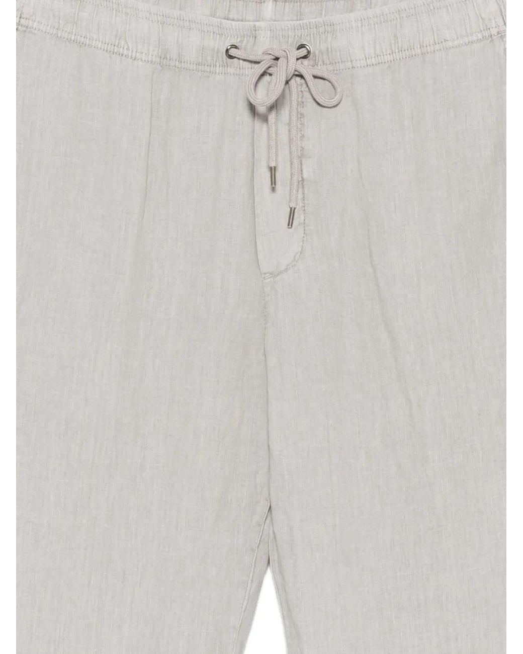 James Perse Gray Drawstring Linen Trousers for men