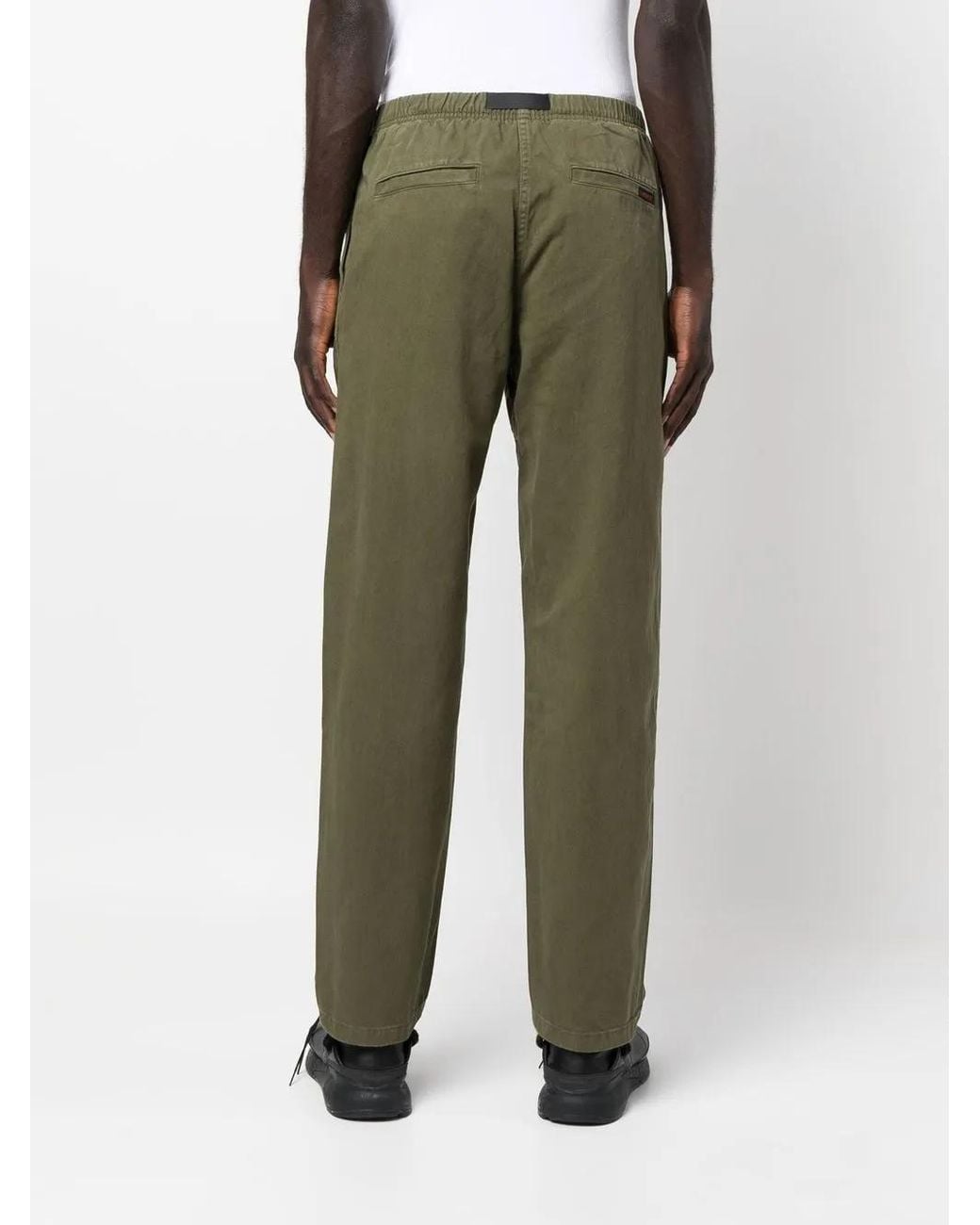 Gramicci Green Belted-Waist Straight-Leg Trousers for men