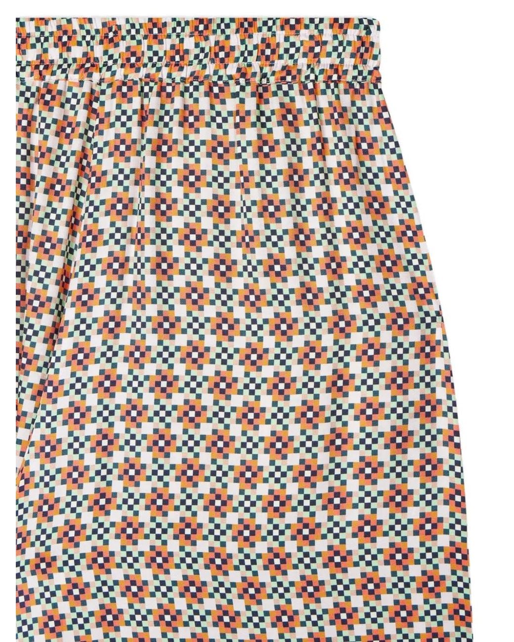 Paul Smith Natural Geometric Square Wide-Leg Trousers