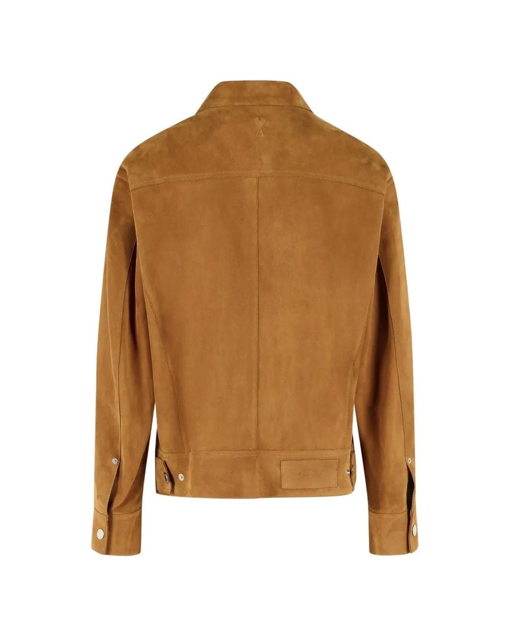 AMI Brown Ami De Coeur Goatskin Leather Jacket for men