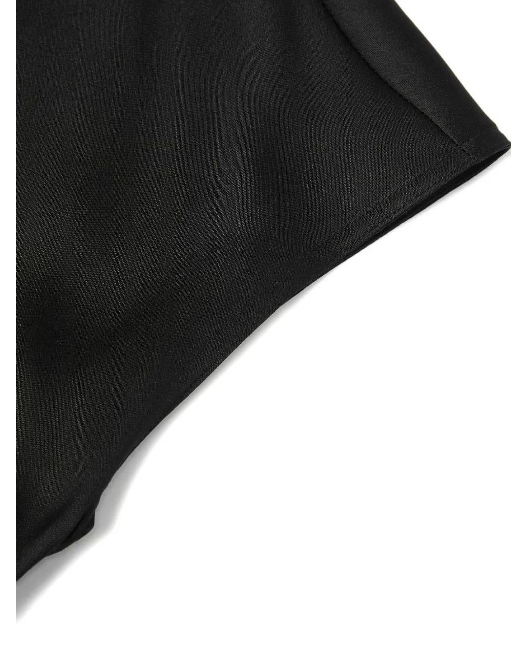 Shanghai Tang Black Ruched-Detail Blouse