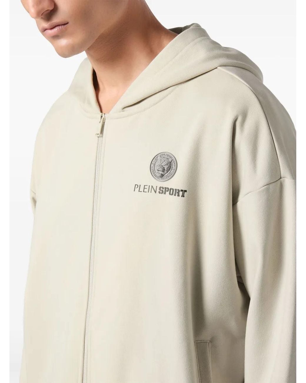 Philipp Plein Natural Logo-Print Hoodie for men