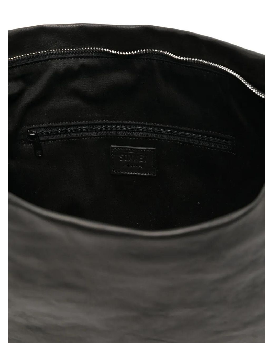 SOMMET Black Lidia Leather Messenger Bag