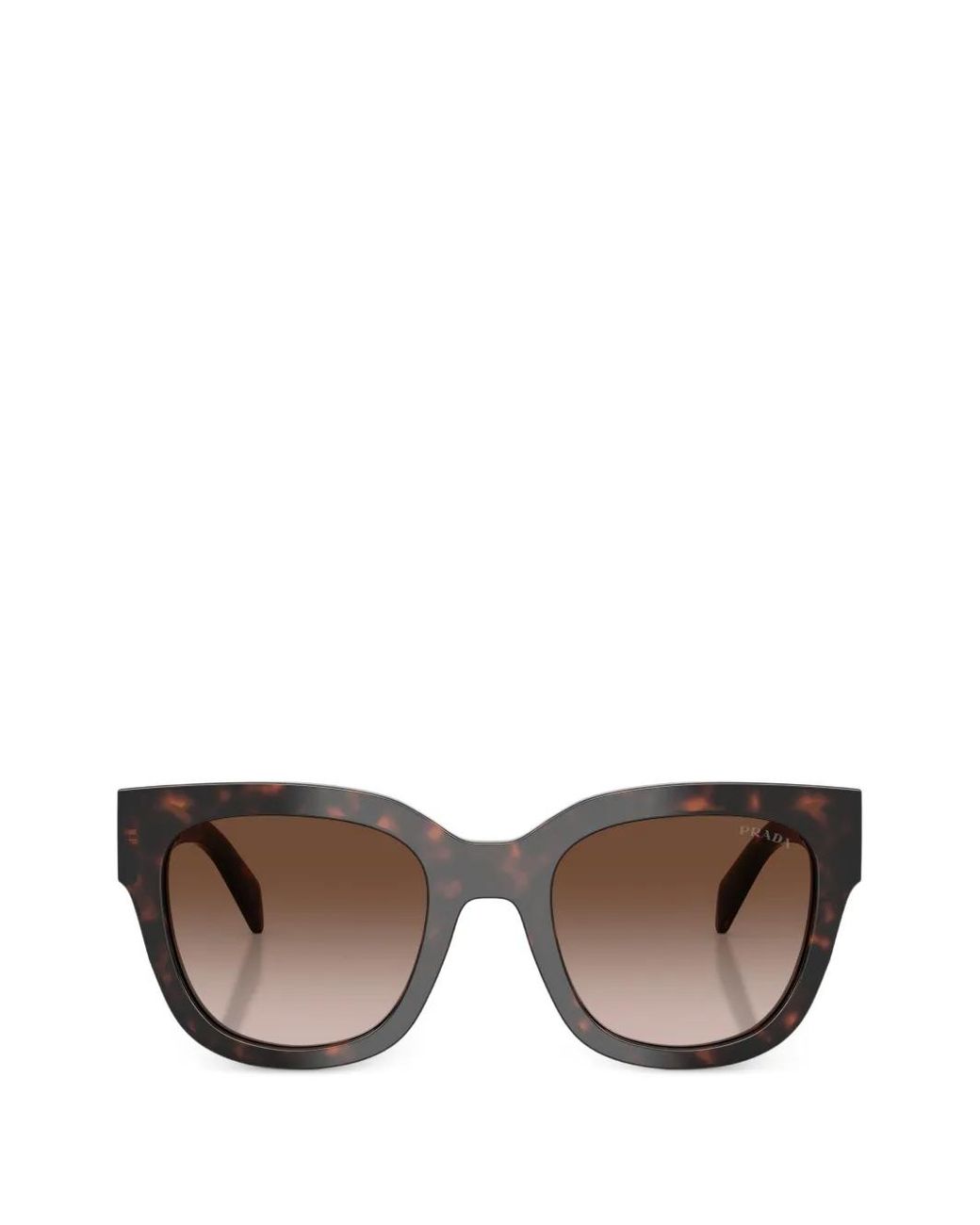 Prada Brown Tortoiseshell-Effect Square-Frame Sunglasses