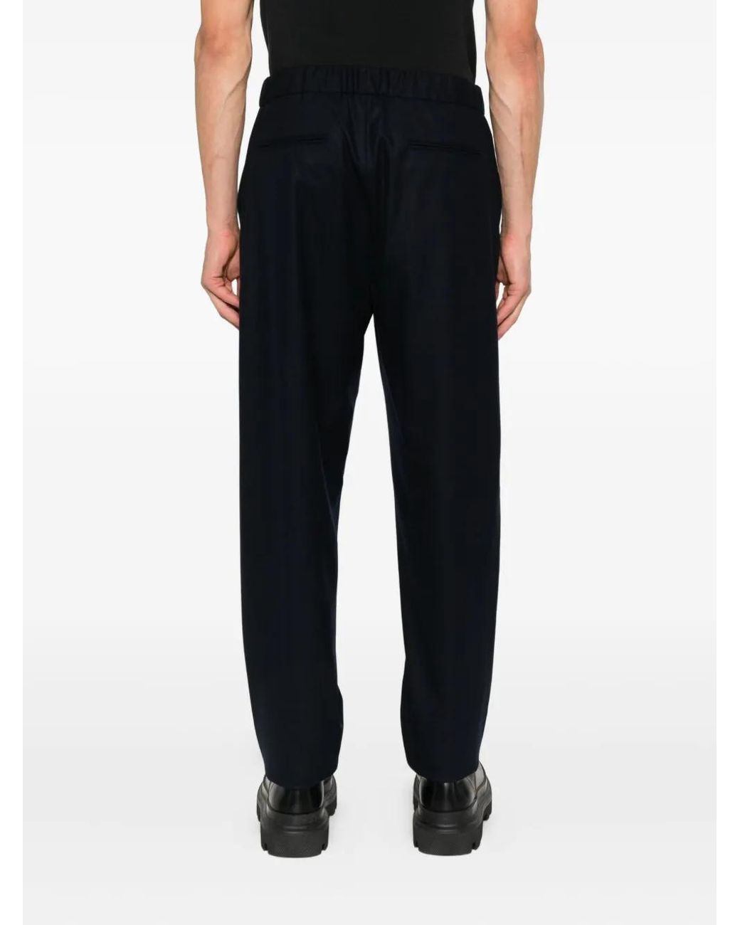 Pantalones Plisados Con Cordones Giorgio Armani de hombre de color Black