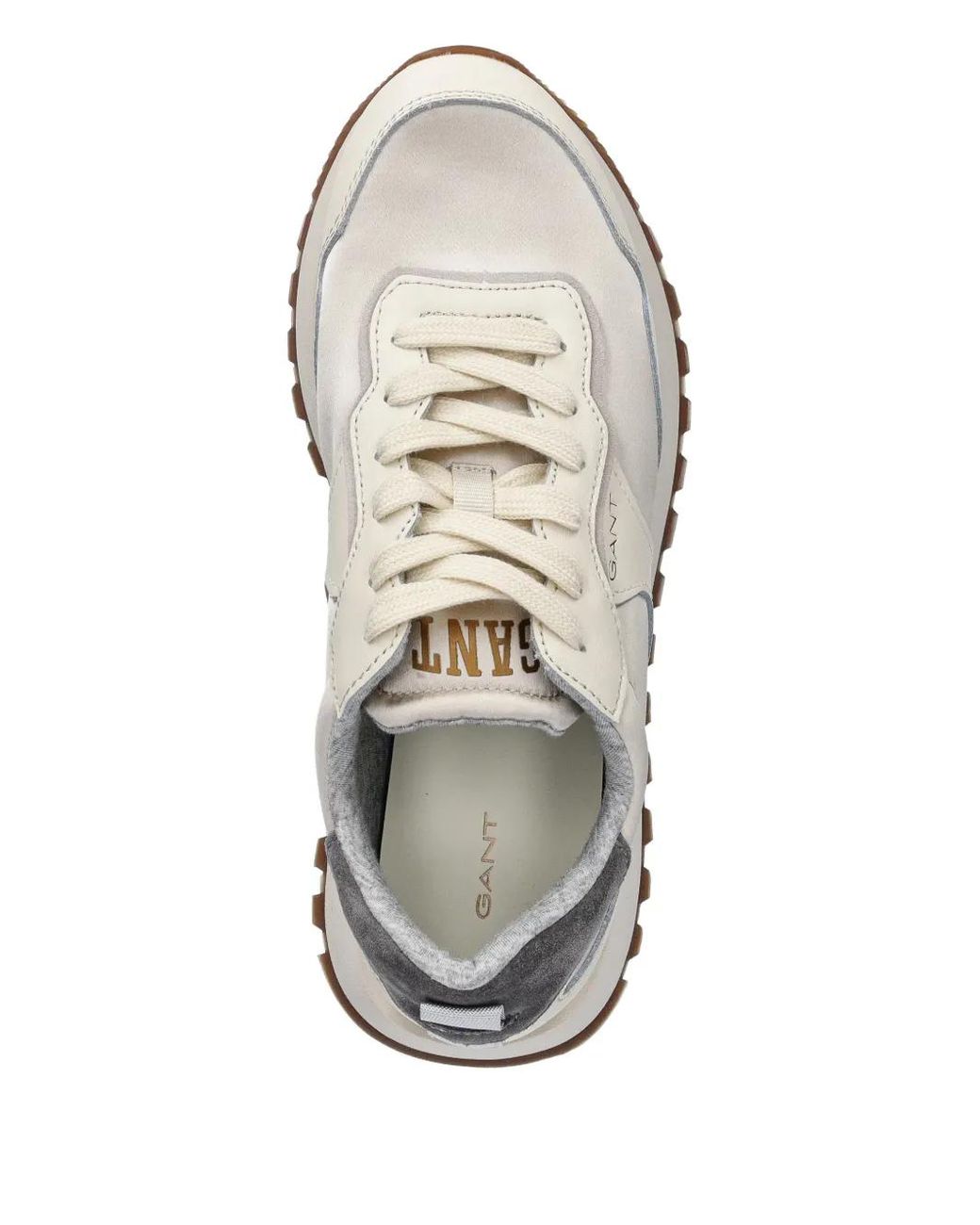 Gant White Lace-Up Panelled Sneakers