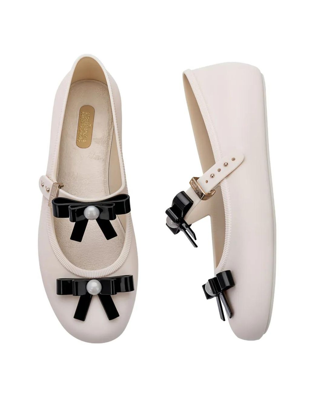 Melissa Brown Bow-Embellished Ballerinas