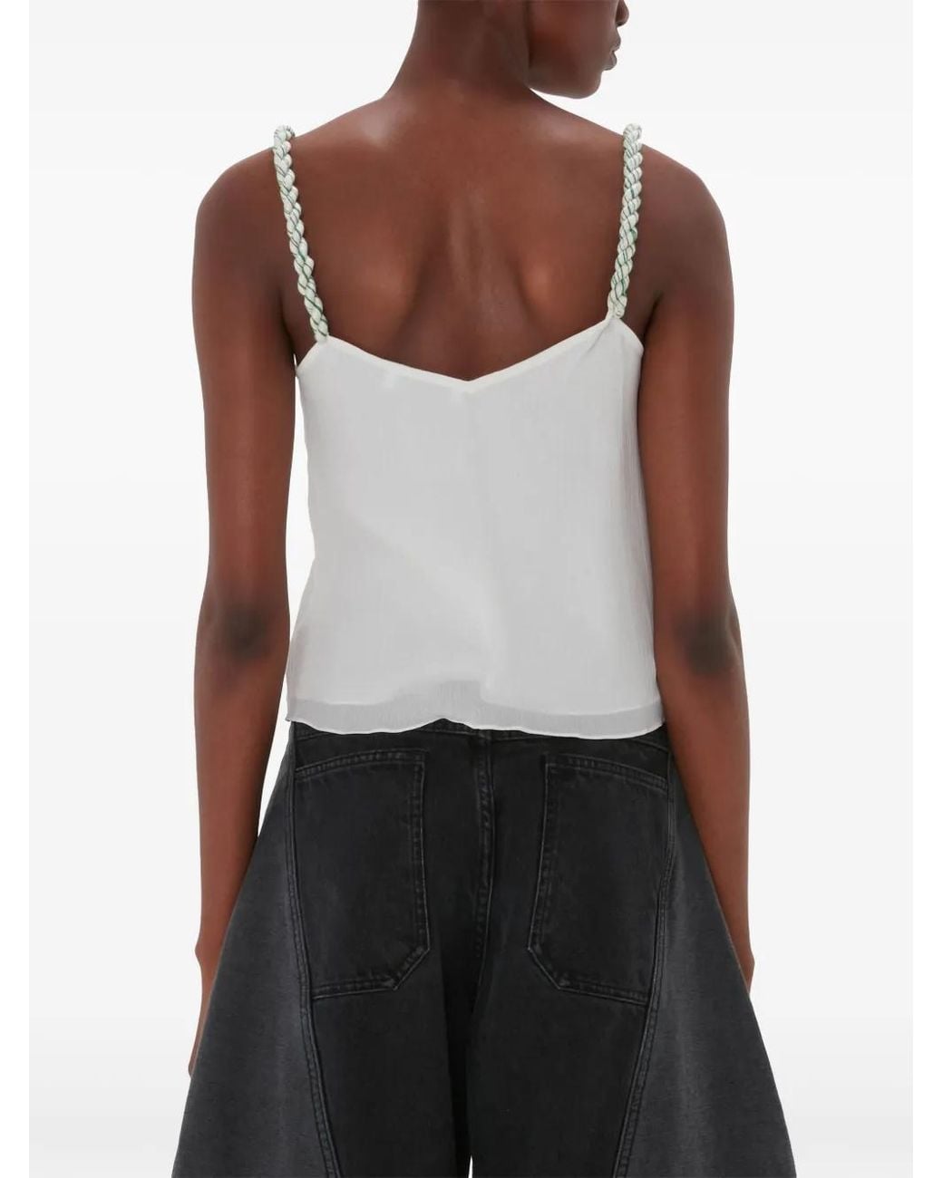 J.W. Anderson Blue Tassel-Strap V-Neck Top