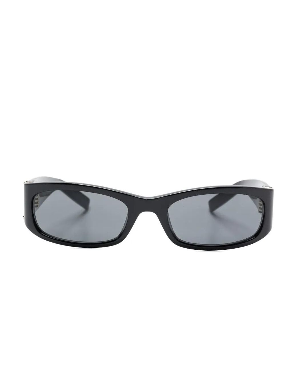Saint Laurent Gray Logo-Plaque Rectangle Sunglasses