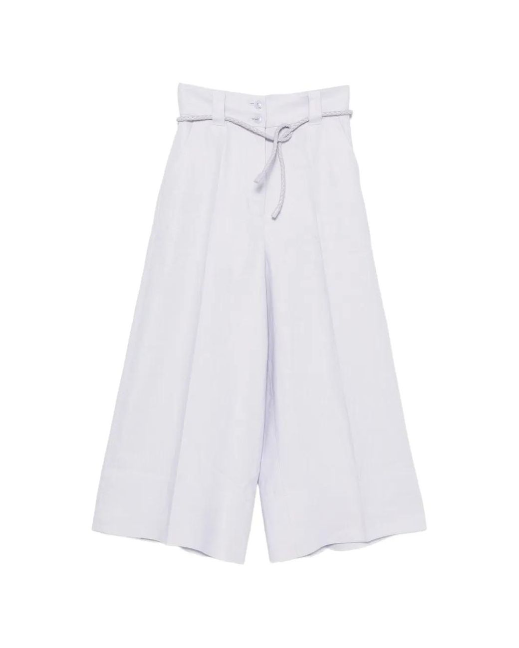 Zimmermann White Belted Cropped Trousers