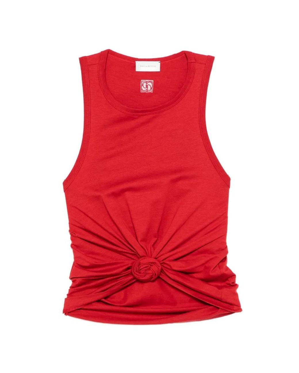 Magda Butrym Red Knot-Detail Sleeveless Top