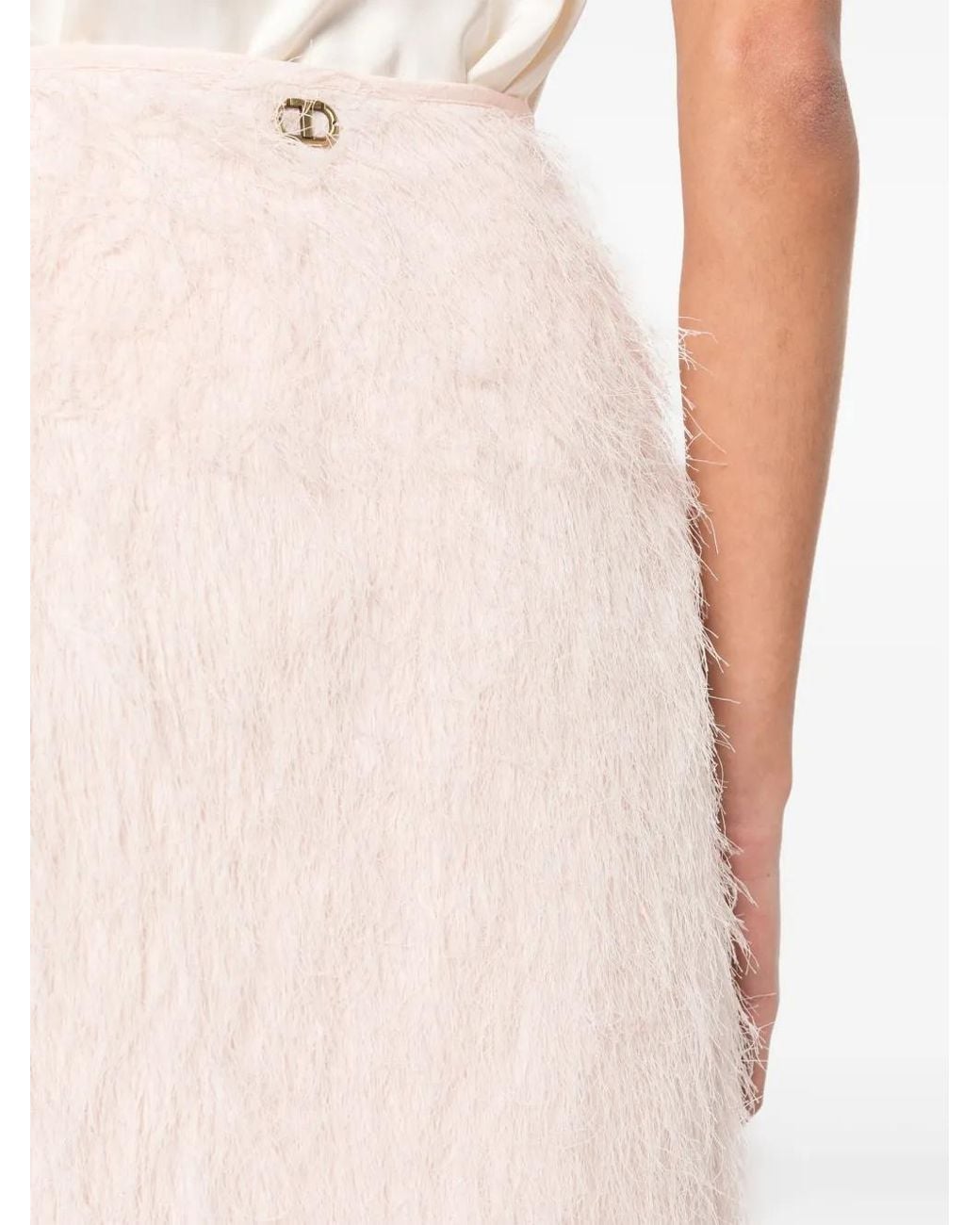 Twinset Pink Thread-Detail Skirt