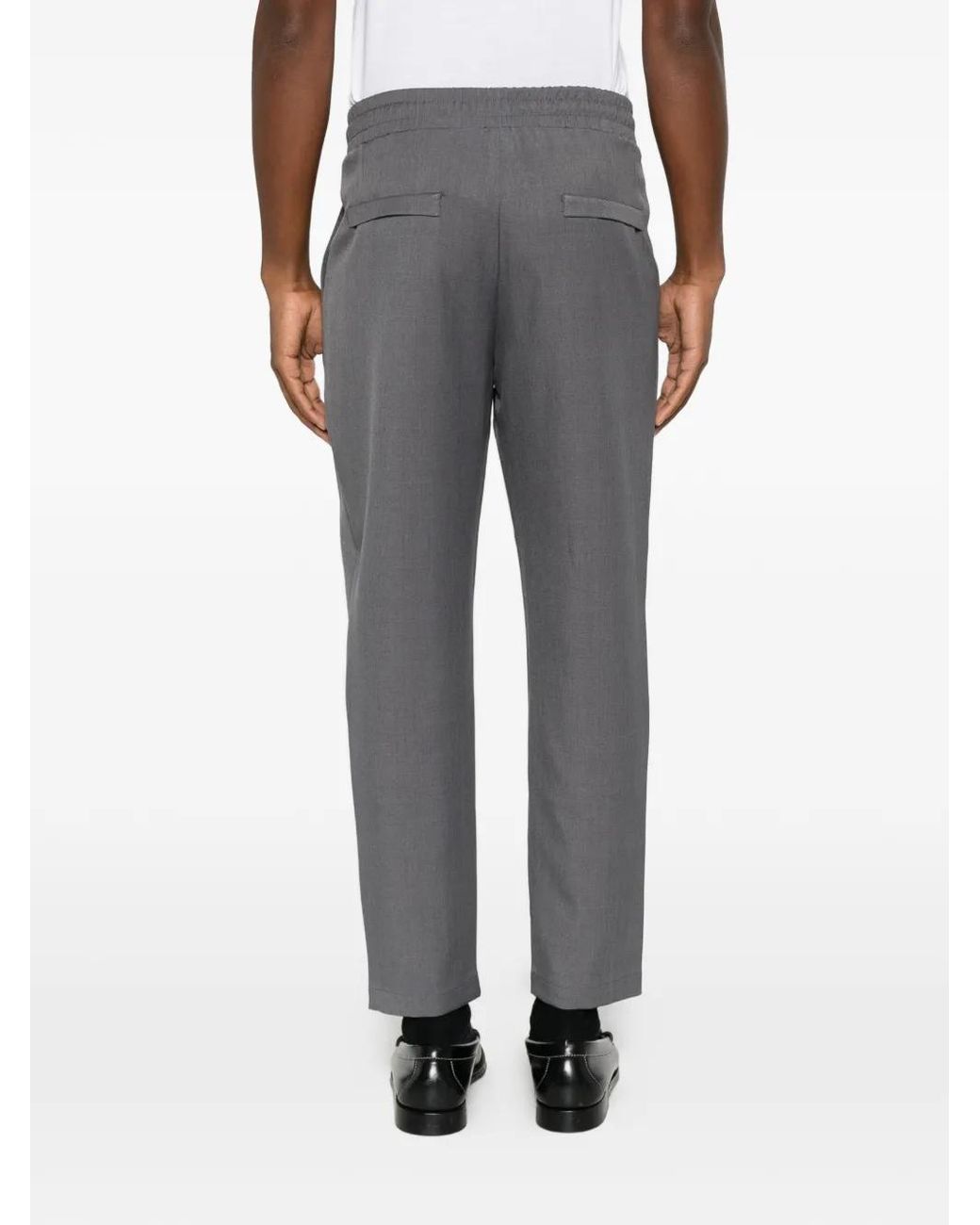 Imperial Gray Drawstring-Waistband Trousers for men