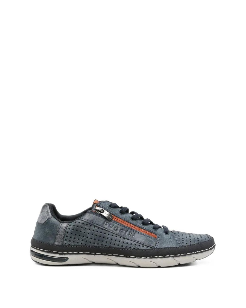 Bugatti Gray Perforated Side-Zip Sneakers for men