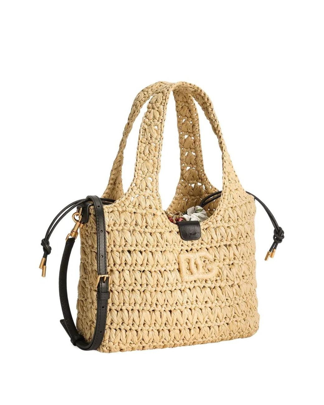 Dolce & Gabbana Natural Woven-Raffia Tote Bag