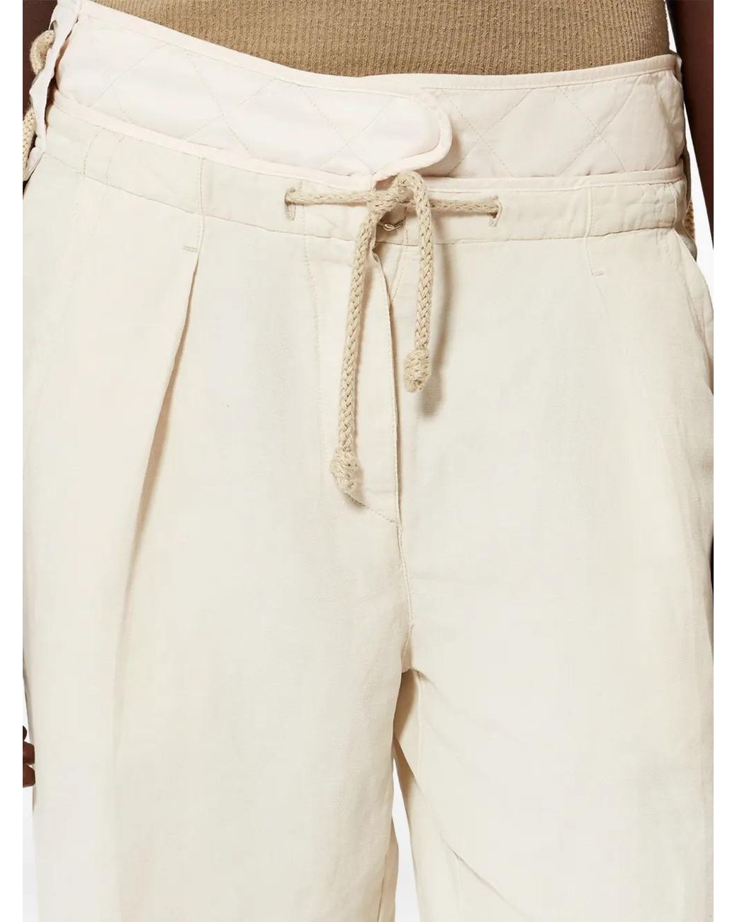 Isabel Marant White Sharon Drawstring Trousers