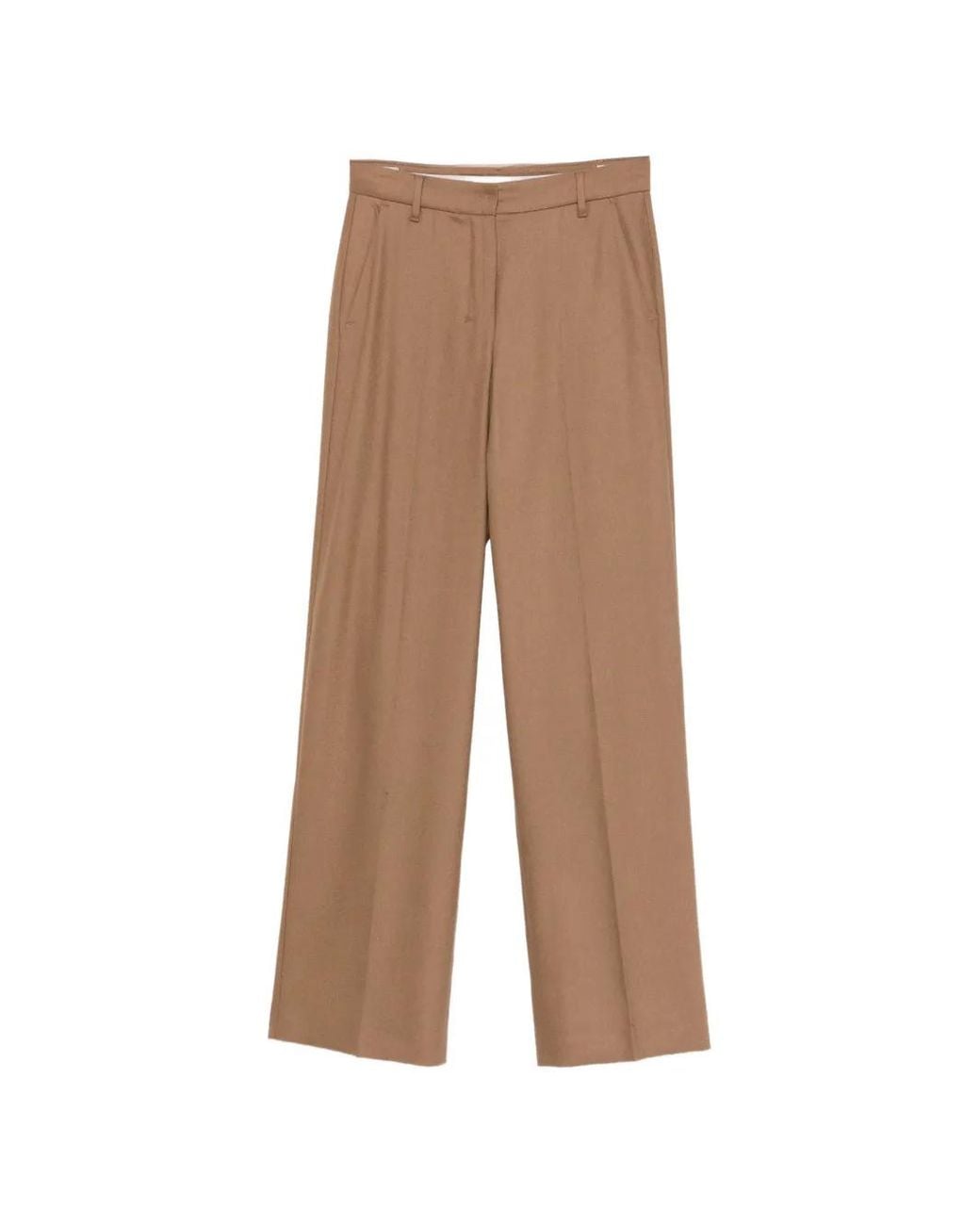 Max Mara Natural Pressed-Crease Straight-Leg Trousers