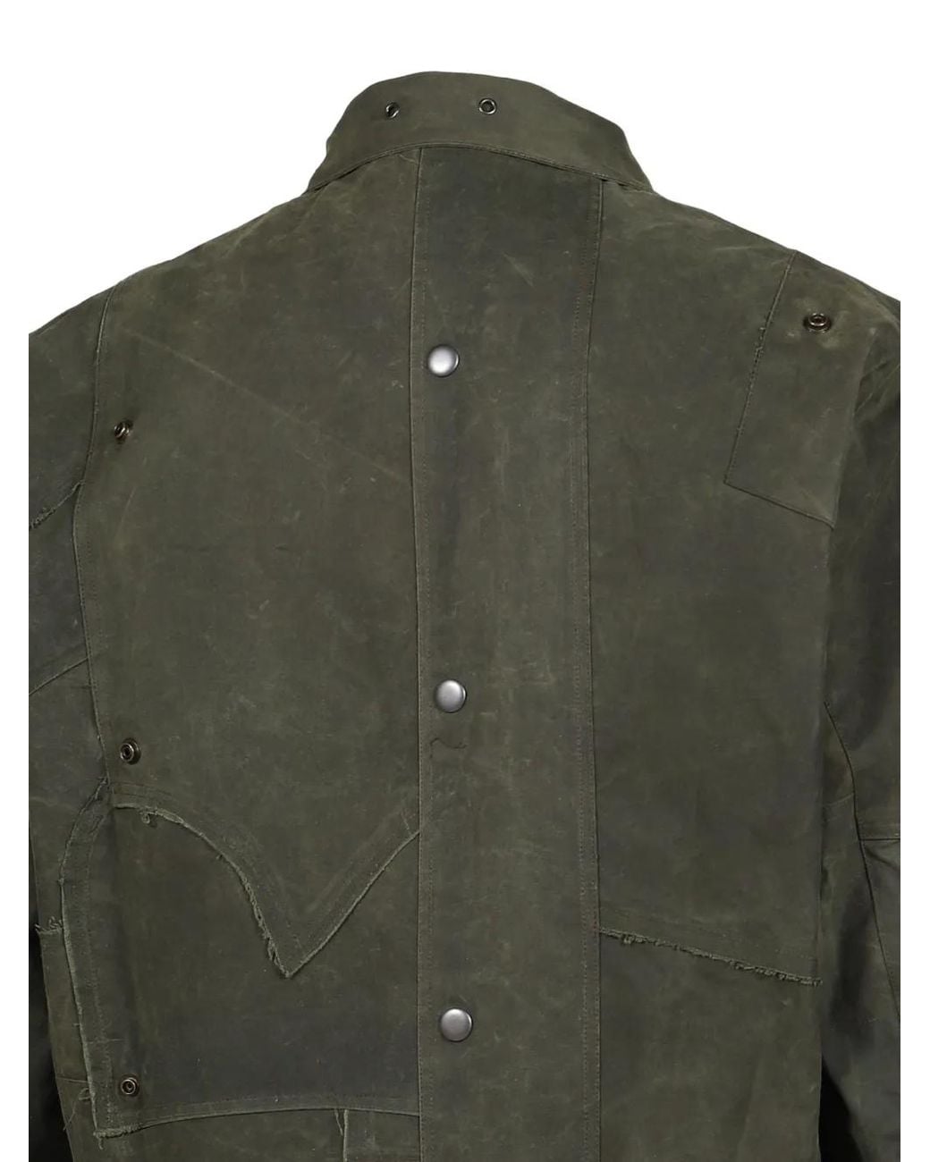 UNDER THE SIGN Green Phantom Patchwork Gloved Jacket for men