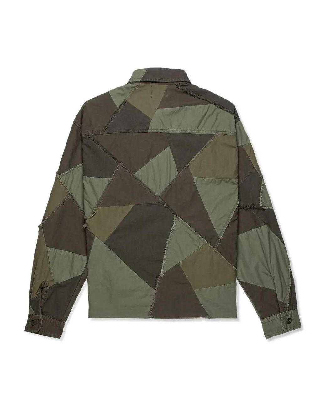 John Elliott Green Patchwork Shirt for men