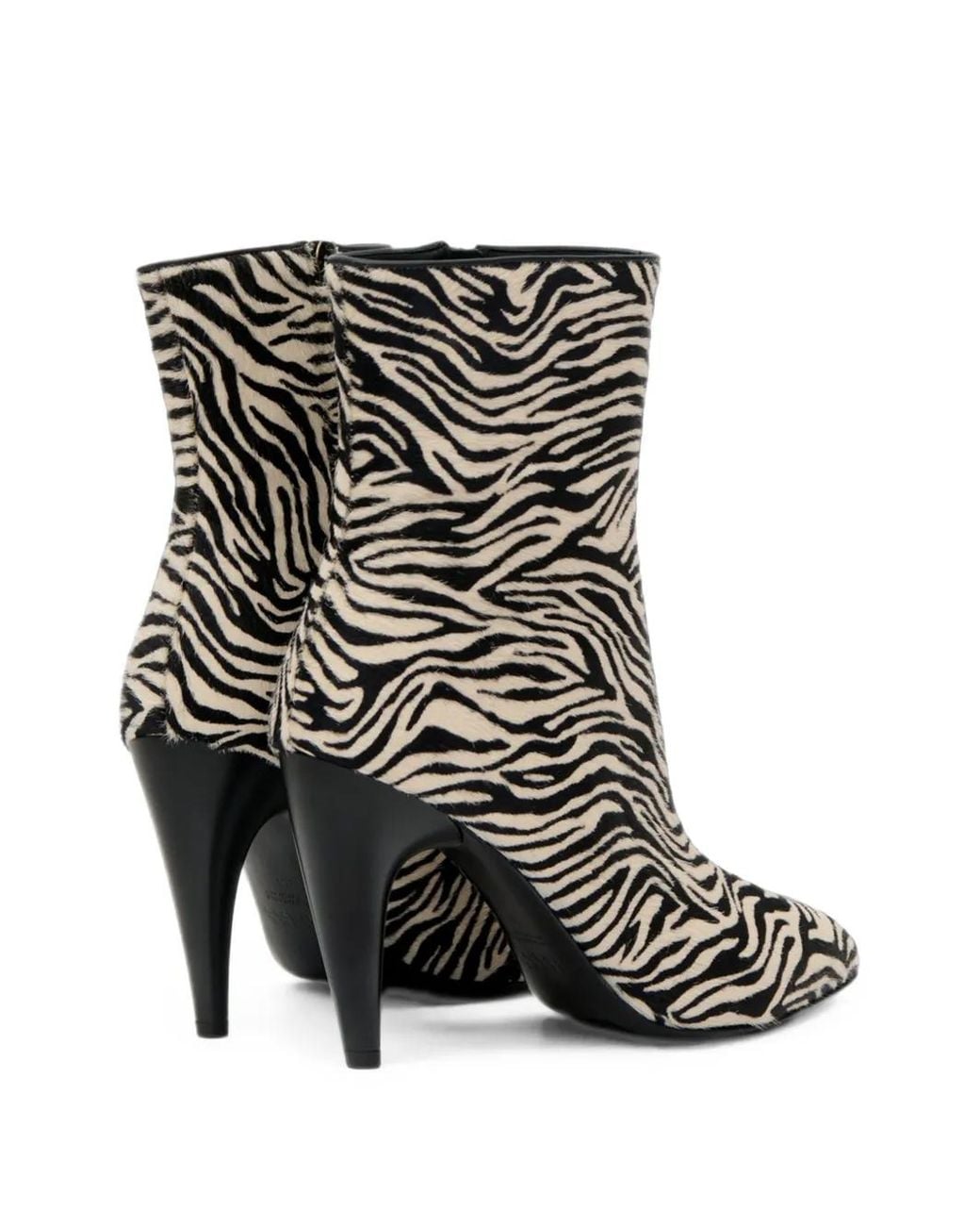 Isabel Marant Black Jany Zebra-Print Ankle Boots