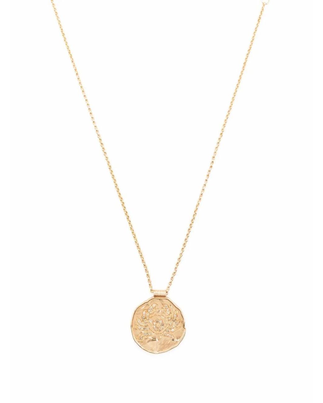 Maje Metallic Zodiac Medal Necklace