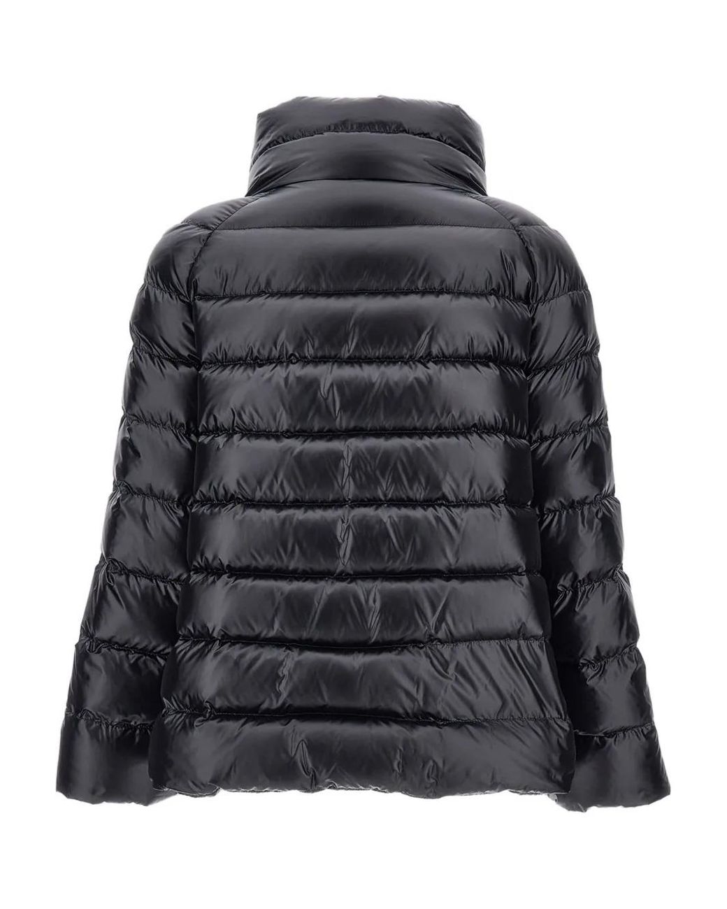 Fay Black Quilted High-Collar Coat