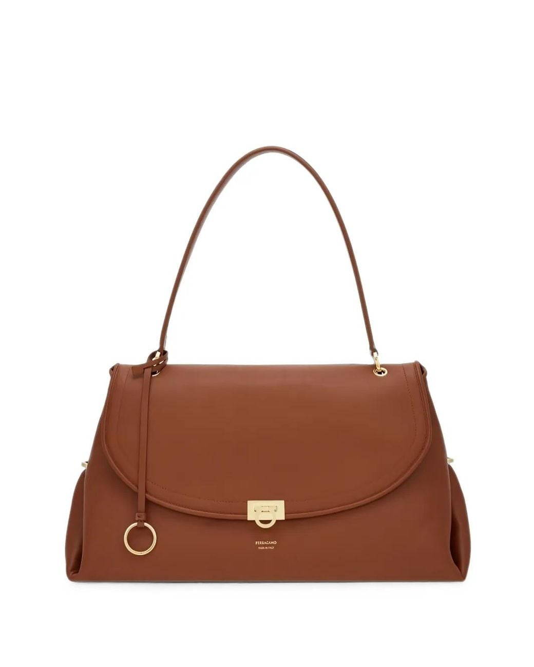 Ferragamo Brown Sofia Pebbled Leather Shoulder Bag
