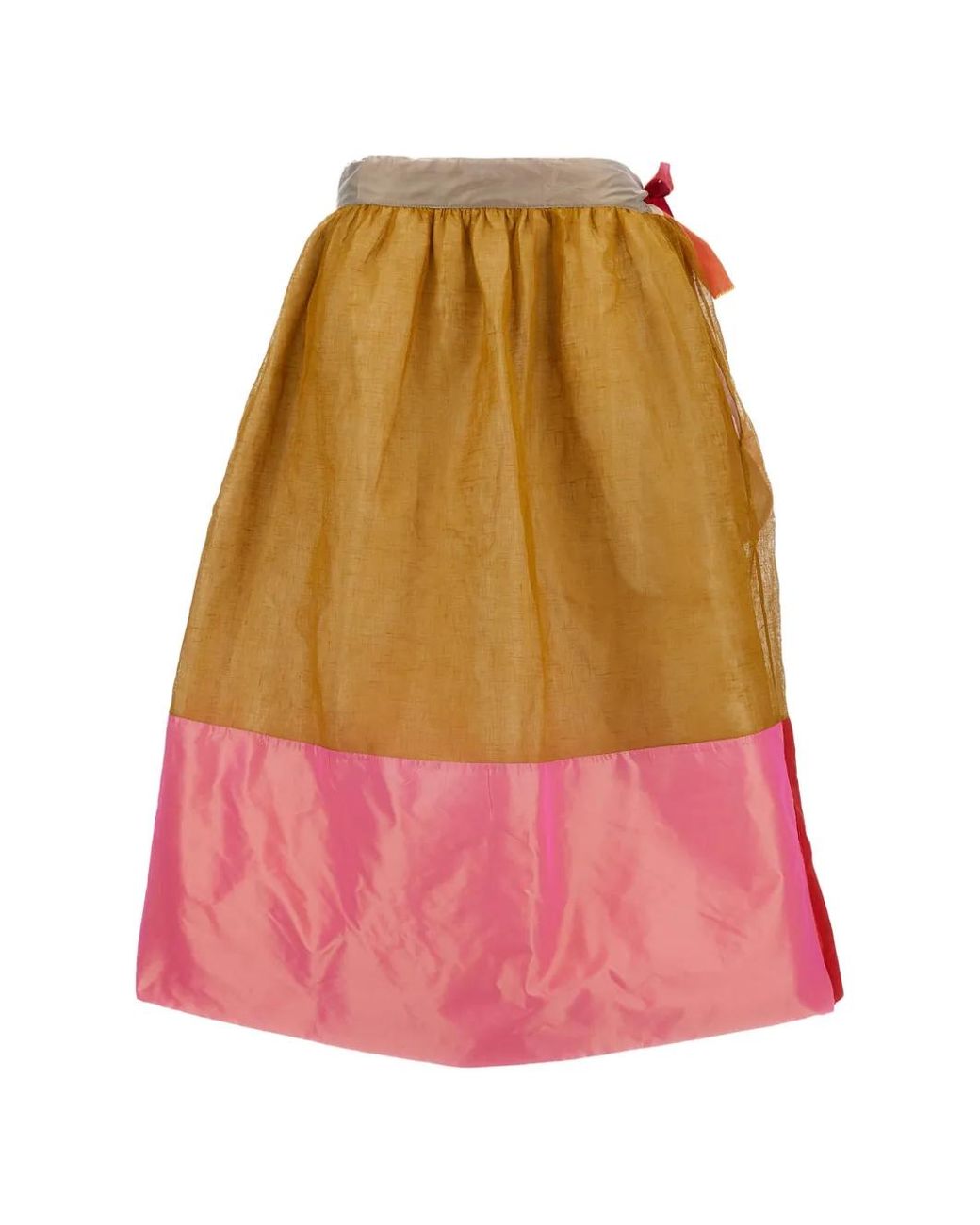 Daniela Gregis Red Patchwork Midi Skirt