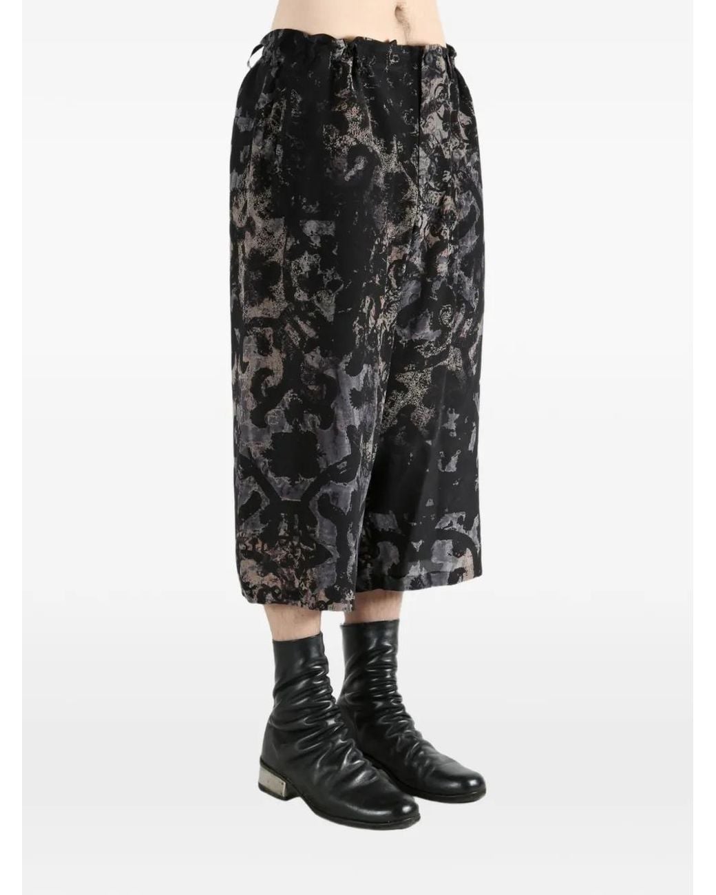 Yohji Yamamoto Gray Patterned Trousers for men